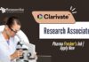 Research Associate at Clarivate – Pharma Fresher's Job | Apply Now