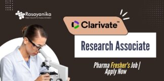 Research Associate at Clarivate – Pharma Fresher's Job | Apply Now