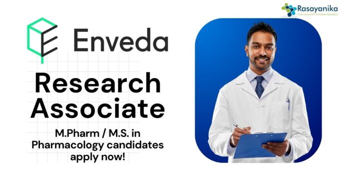 Research Associate at Enveda, M.Pharm M.S. in Pharmacology candidates apply now!