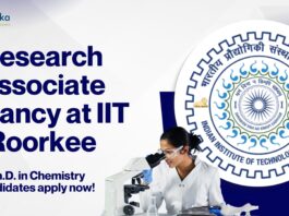 Research Associate vacancy at IIT Roorkee - Ph.D. in Chemistry candidates apply now!