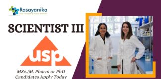 Scientist III (NMR) Job at USP Hyderabad – MSc./M. Pharm or PhD Candidates Apply Today