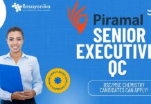 Senior Executive-QC at Piramal, BScMSc Chemistry candidates can apply!