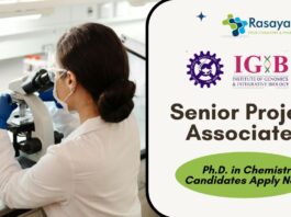 Senior Project Associate at CSIR-IGIB l Ph.D. in Chemistry Candidates Apply Now!