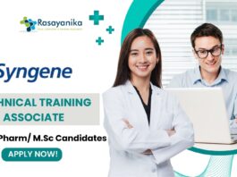 Syngene Technical Training Associate Job