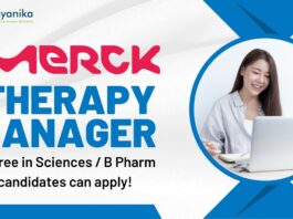 Therapy Manager at Merk, Degree in Sciences B Pharm candidates can apply!