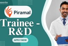 Chemistry Trainee R&D at Piramal, MSc Apply Online
