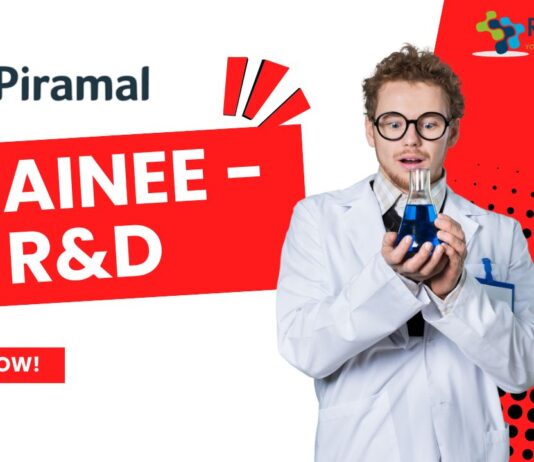 Trainee - R&D at Piramal, Master's in Chemistry Organic Chemistry candidates can apply now!