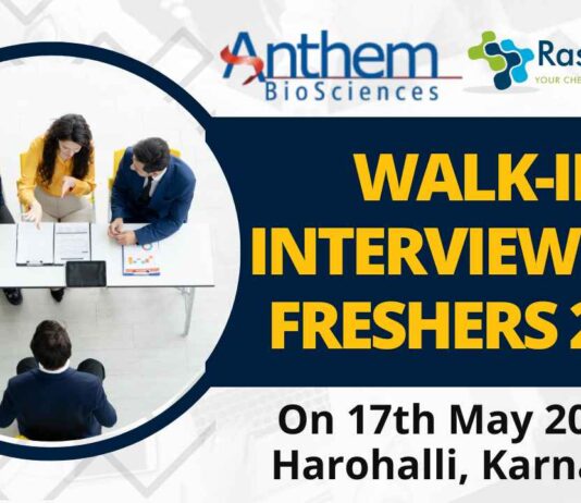Walk-In Interview at Anthem Biosciences for Freshers 2025