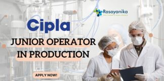 Cipla Junior Operator Role in Production - Pharma candidates!