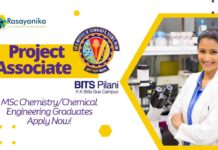 Project Associate at BITS Pilani Goa – MSc Chemistry/Chemical Engineering Graduates Apply Now!