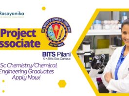 Project Associate at BITS Pilani Goa – MSc Chemistry/Chemical Engineering Graduates Apply Now!