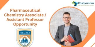 Pharmaceutical Chemistry Associate / Assistant Professor Opportunity