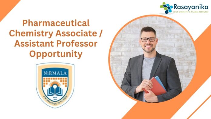 Pharmaceutical Chemistry Associate / Assistant Professor Opportunity