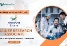 Freshers Chemistry Job at Jubilant as Trainee Research Associate!