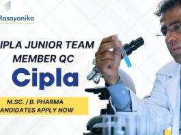 Cipla Hiring Junior QC Team Member | Apply Now