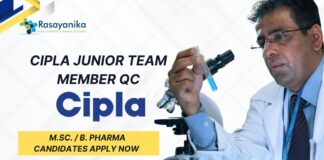 Cipla Hiring Junior QC Team Member | Apply Now