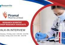 Freshers Ph.D Chemistry Job at Piramal - Attend Walk-In Drive!