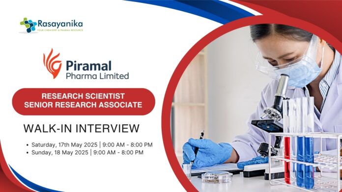 Freshers Ph.D Chemistry Job at Piramal - Attend Walk-In Drive!