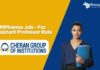 MPharma Job - For Assistant Professor Role