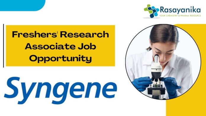 Freshers' Research Associate Job Opportunity