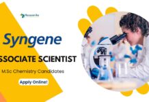 M.Sc Chemistry Job at Syngene as Associate Scientist - Apply!