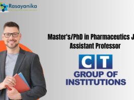 Master's/PhD in Pharmaceutics Job - Assistant Professor