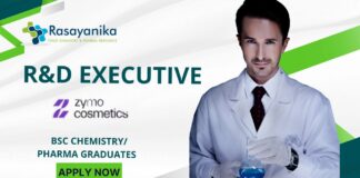 Zymo Cosmetics R&D Executive in Ahmedabad! BSc Chemistry Pharma Graduates Apply Now
