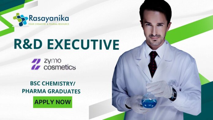 Zymo Cosmetics R&D Executive in Ahmedabad! BSc Chemistry Pharma Graduates Apply Now