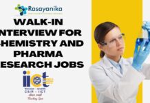 walk-in interview for chemistry and pharma research jobs