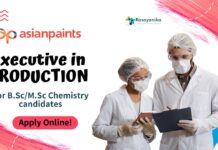 Asian Paints Executive Job for B.Sc/M.Sc Chemistry - Apply Now!