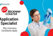 Application Specialist Job at Beckman Coulter | MSc Chemistry Candidates Apply 