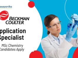 Application Specialist Job at Beckman Coulter | MSc Chemistry Candidates Apply 