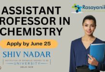 Assistant Professor Job – Chemistry at Shiv Nadar University