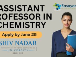 Assistant Professor Job – Chemistry at Shiv Nadar University