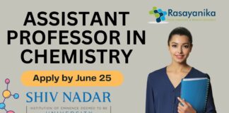 Assistant Professor Job – Chemistry at Shiv Nadar University