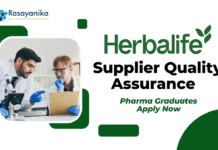 Supplier Quality Assurance Job at Herbalife –  Pharma Graduates Apply Now