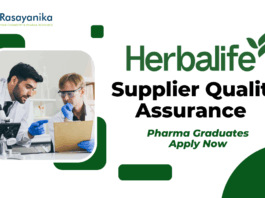 Supplier Quality Assurance Job at Herbalife –  Pharma Graduates Apply Now