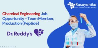 Chemical Engineering Job Opportunity - Team Member, Production (Peptide)