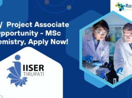 JRF/ Project Associate Opportunity - MSc Chemistry, Apply Now!