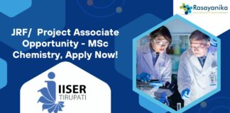 JRF/ Project Associate Opportunity - MSc Chemistry, Apply Now!