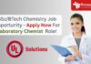 BSc/BTech Chemistry Job Opportunity - Apply Now For Laboratory Chemist Role!