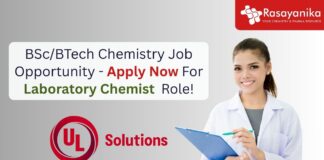 BSc/BTech Chemistry Job Opportunity - Apply Now For Laboratory Chemist Role!