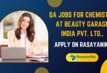 QA Jobs For Chemistry at Beauty Garage India Pvt. Ltd.,