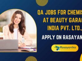 QA Jobs For Chemistry at Beauty Garage India Pvt. Ltd.,