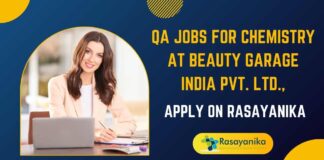 QA Jobs For Chemistry at Beauty Garage India Pvt. Ltd.,