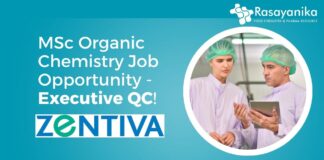 MSc Organic Chemistry Job Opportunity - Executive QC!