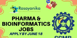CSIR-CCMB Pharma & Bioinformatics Jobs Apply by June 18
