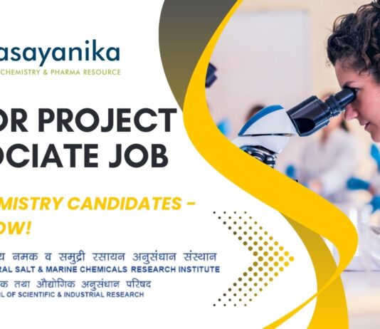 CSIR-CSMCRI Hiring Pharma & Chemistry For Project Associate Job, Apply Online