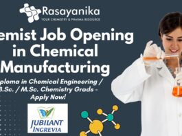 Chemist Job Opening in Chemical Manufacturing – Jubilant Ingrevia