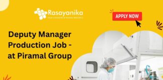 Deputy Manager Production Job - at Piramal Group